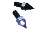 256-052 Leuchtschraube LED, Alu, konisch, schwarz, Kopf = D.13 mm x L. 14 mm, M8 Gewindebolzen, Paar